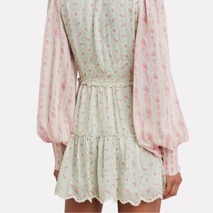 HEMANT & NANDITA green and pink dress